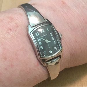 Anne Klein Silver Bangle Watch with Link Closure